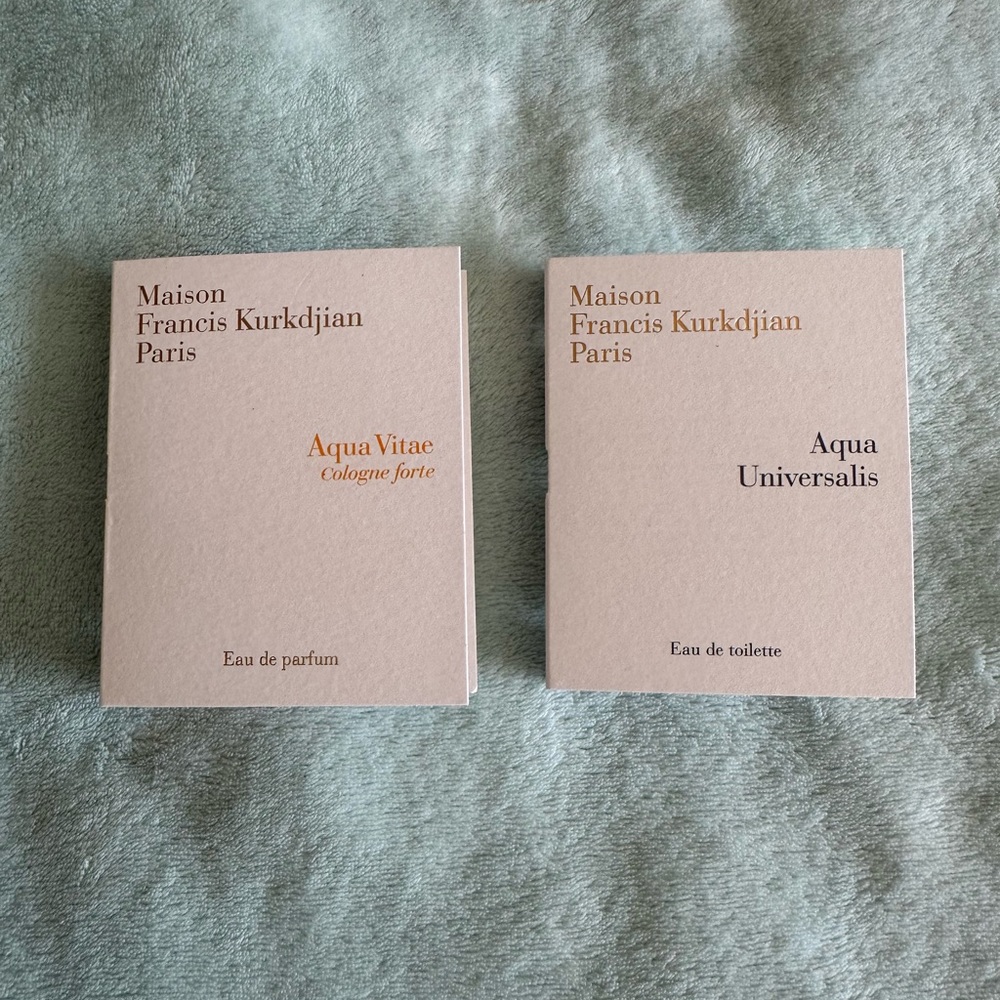 Maison Francis Kurkdjian 2 ml Samples of Aqua Vitae and Aqua Universalis